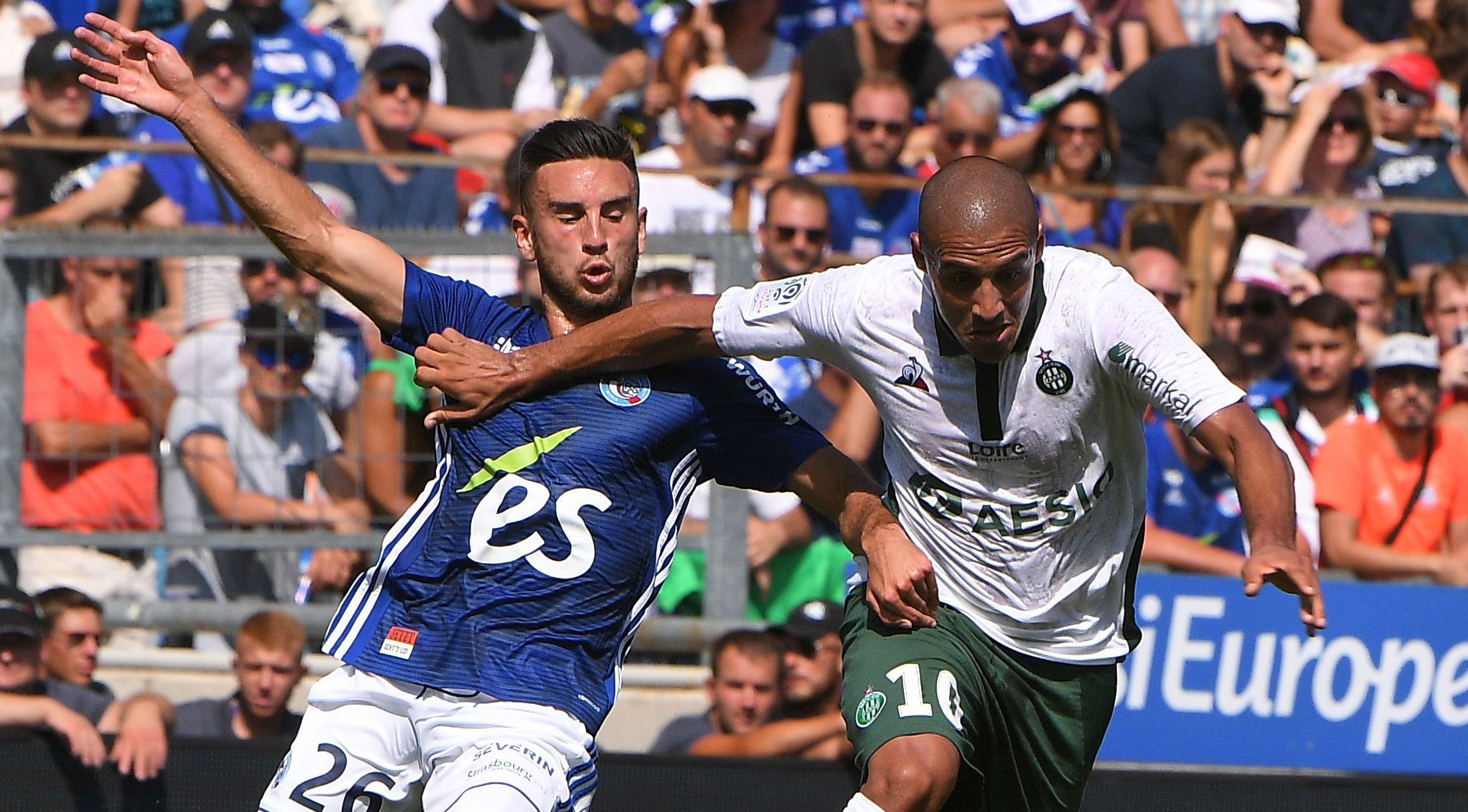 Wahbi Khazi Adrien Thomasson Strasbourg Saint-Etienne Ligue 1 19082018