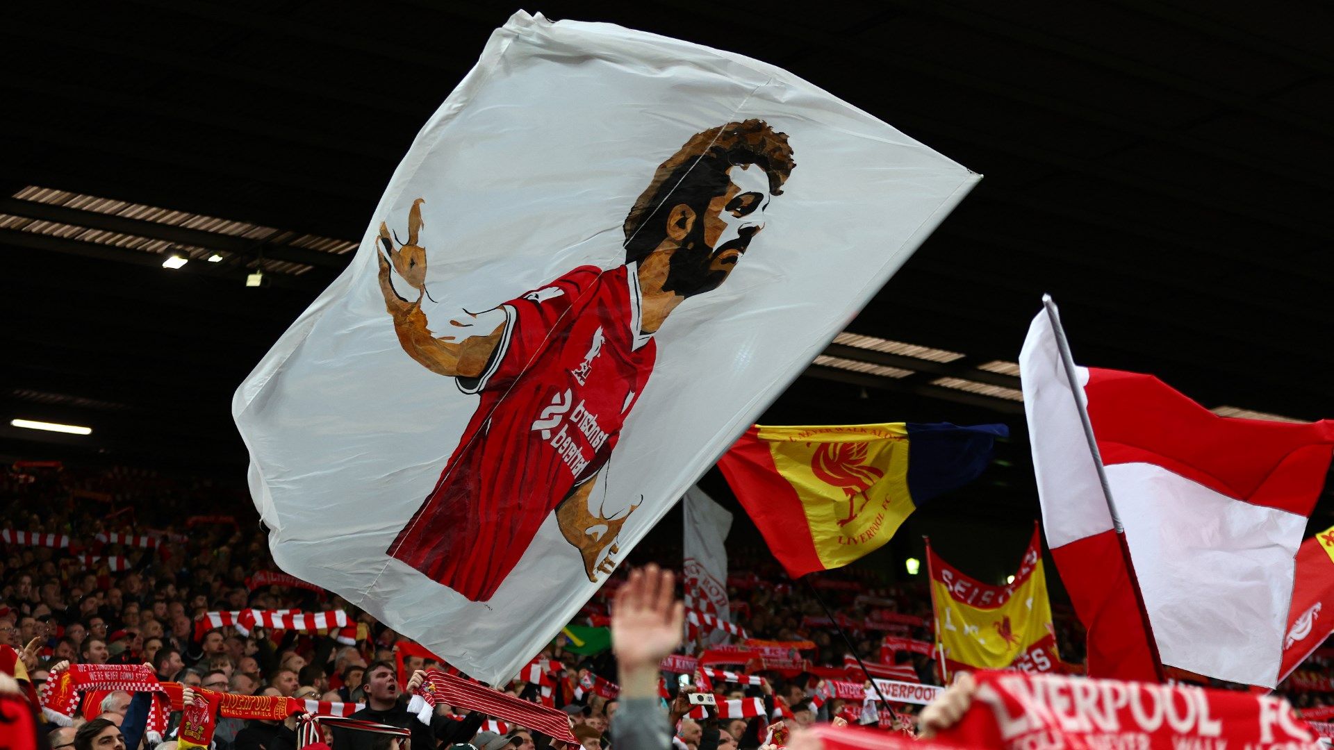 Mohamed Salah Liverpool flag 2022