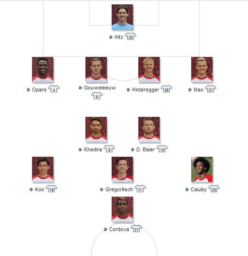 Augsburgs Starting vs Hamburg