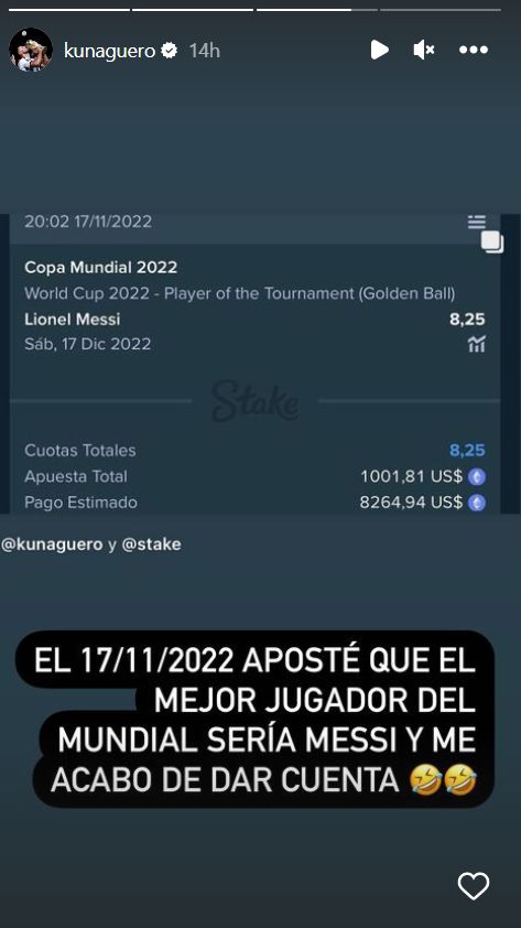 Sergio Aguero bet slip