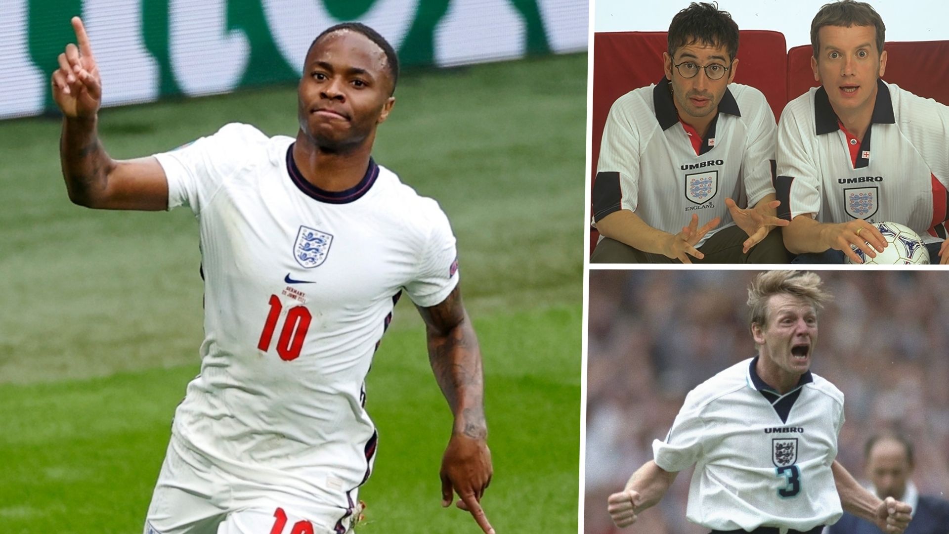 England Raheem Sterling Baddiel Skinner Stuart PearceThree Lions Coming Home