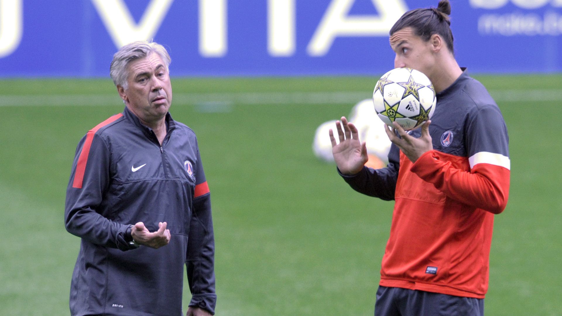 Carlo Ancelotti Zlatan Ibrahimovic Paris Saint Germain