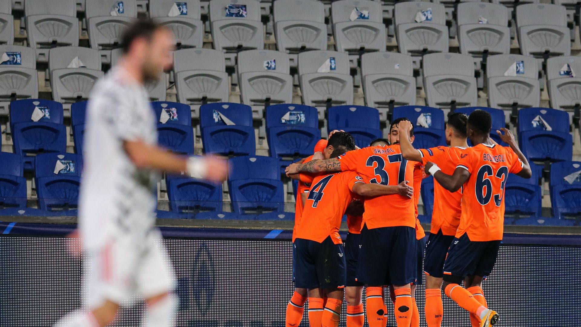 Basaksehir goal celebration vs Manchester United