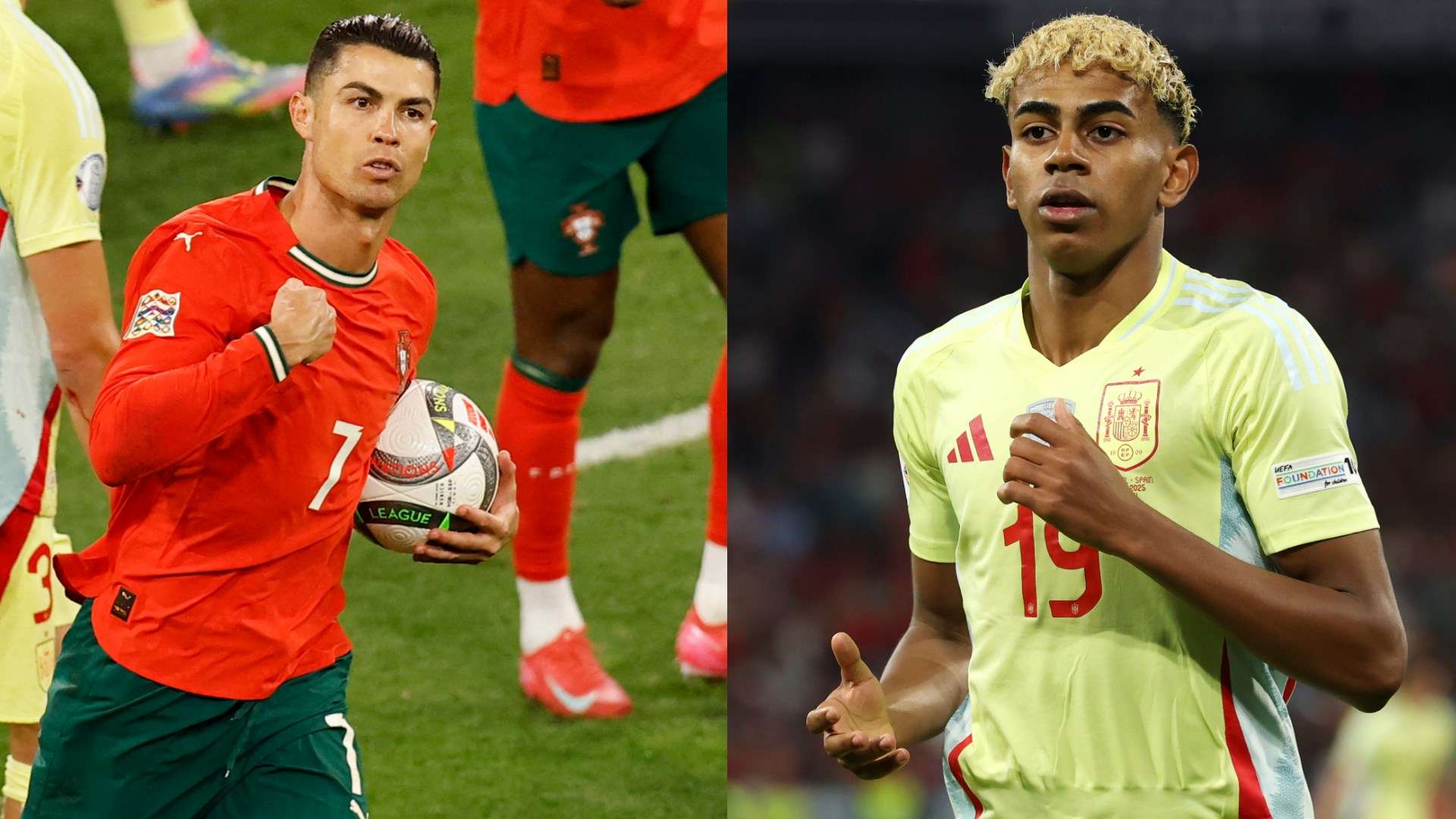 Lamine Yamal Spain Cristiano Ronaldo Portugal UEFA Nations League Final 2025