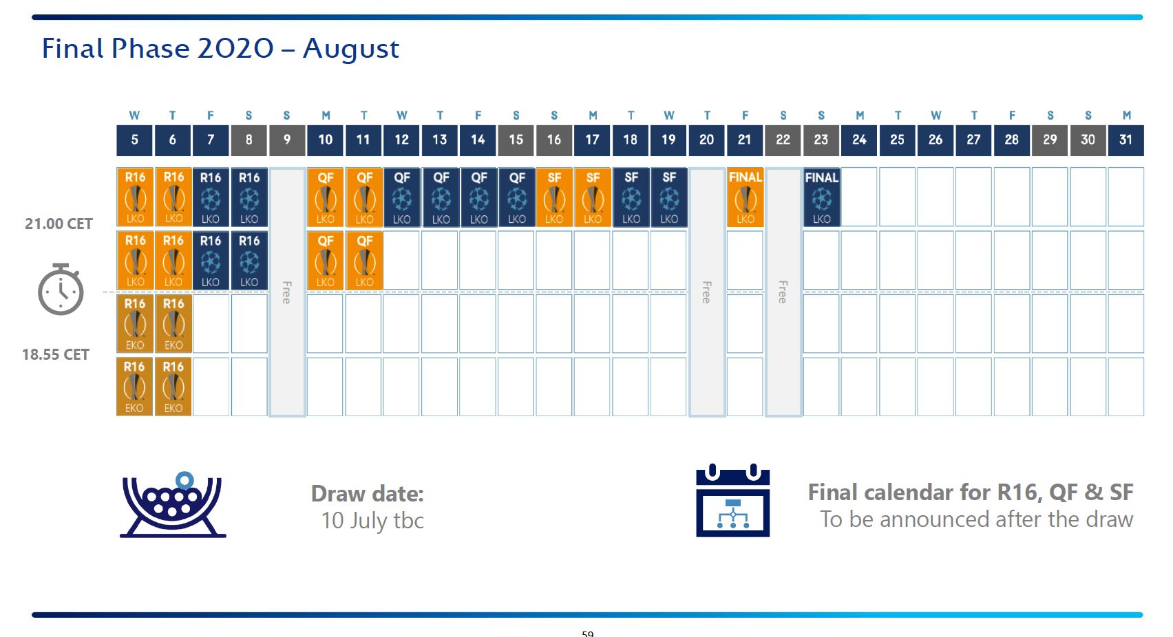calendario uefa champions league y europa league 2019 2020