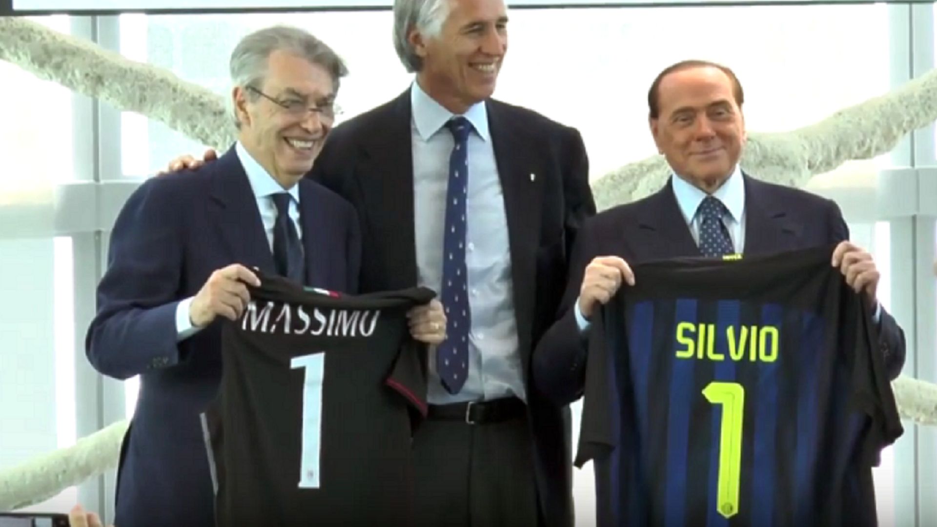 Massimo Moratti Giovanni Malago Silvio Berlusconi