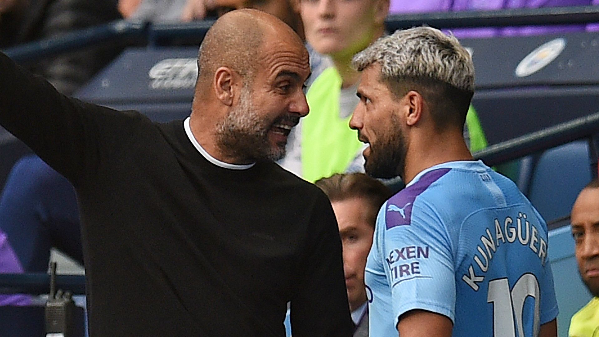 Pep Guardiola Sergio Aguero Manchester City 2019-20