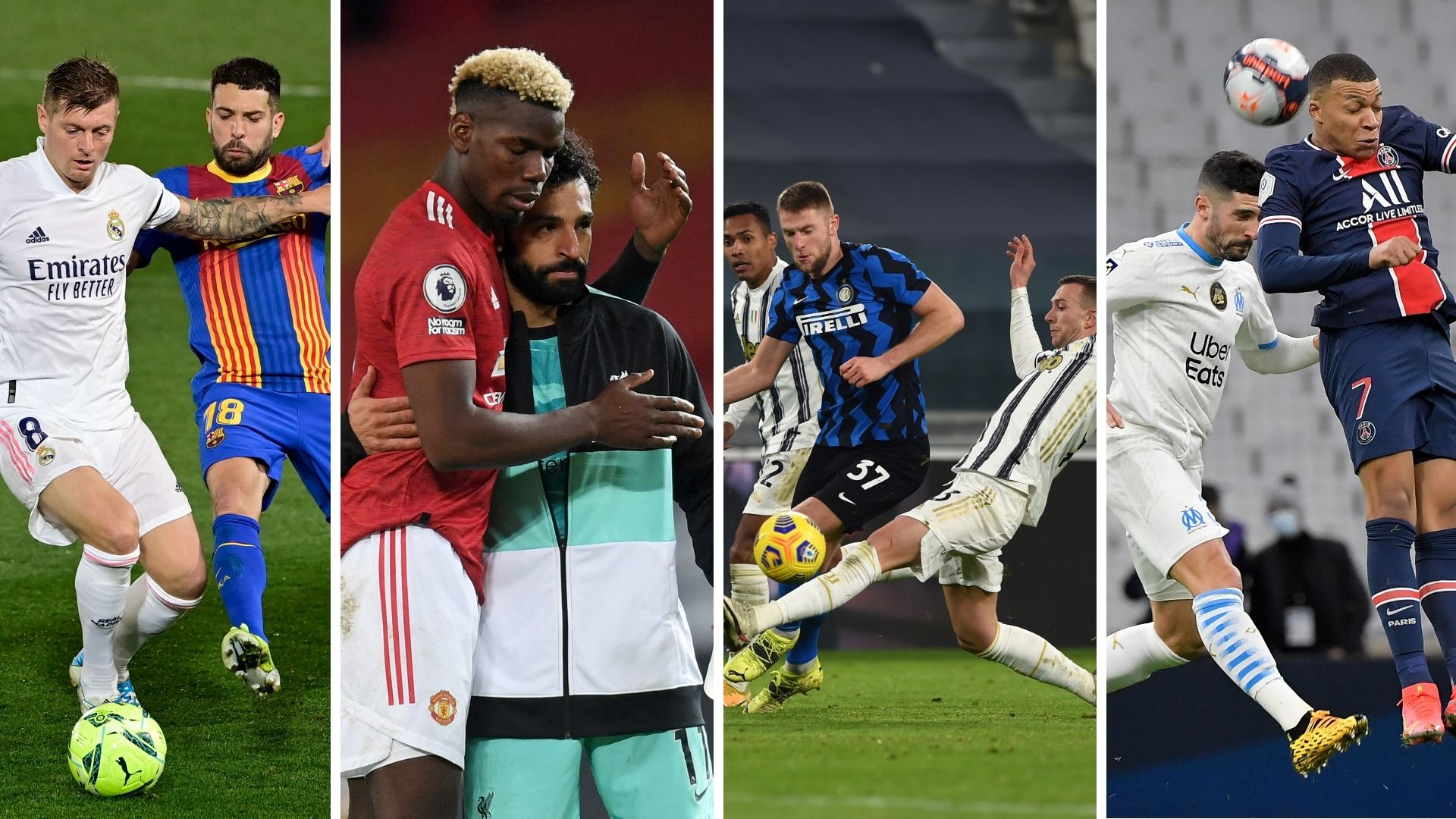 Real Madrid Barcelona Liverpool Manchester United Marseille PSG Inter Juventus