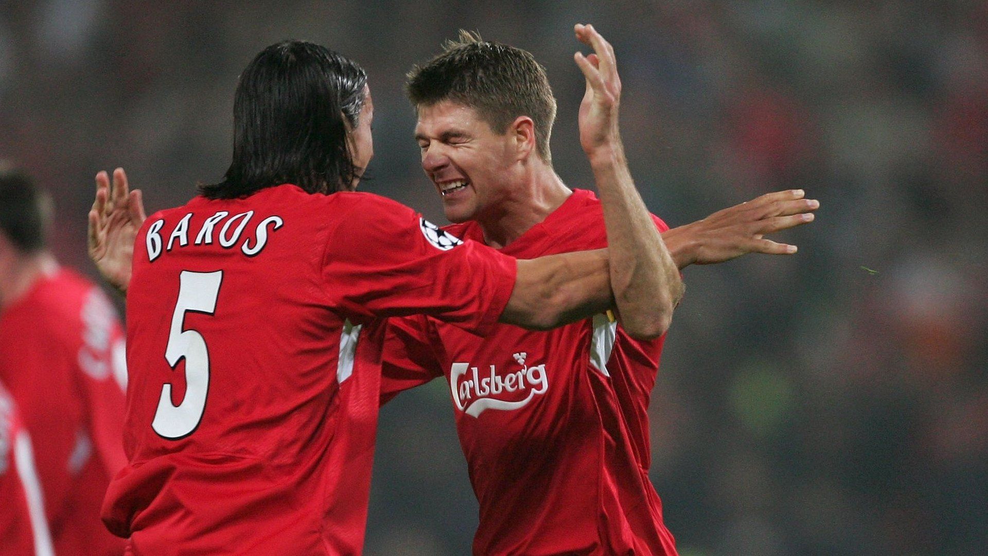 Liverpool Milan Baros Steven Gerrard