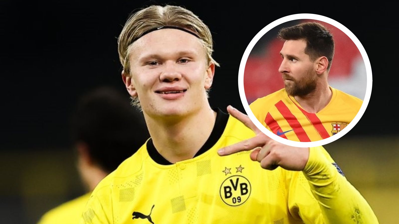 Lionel Messi Erling Haaland GFX