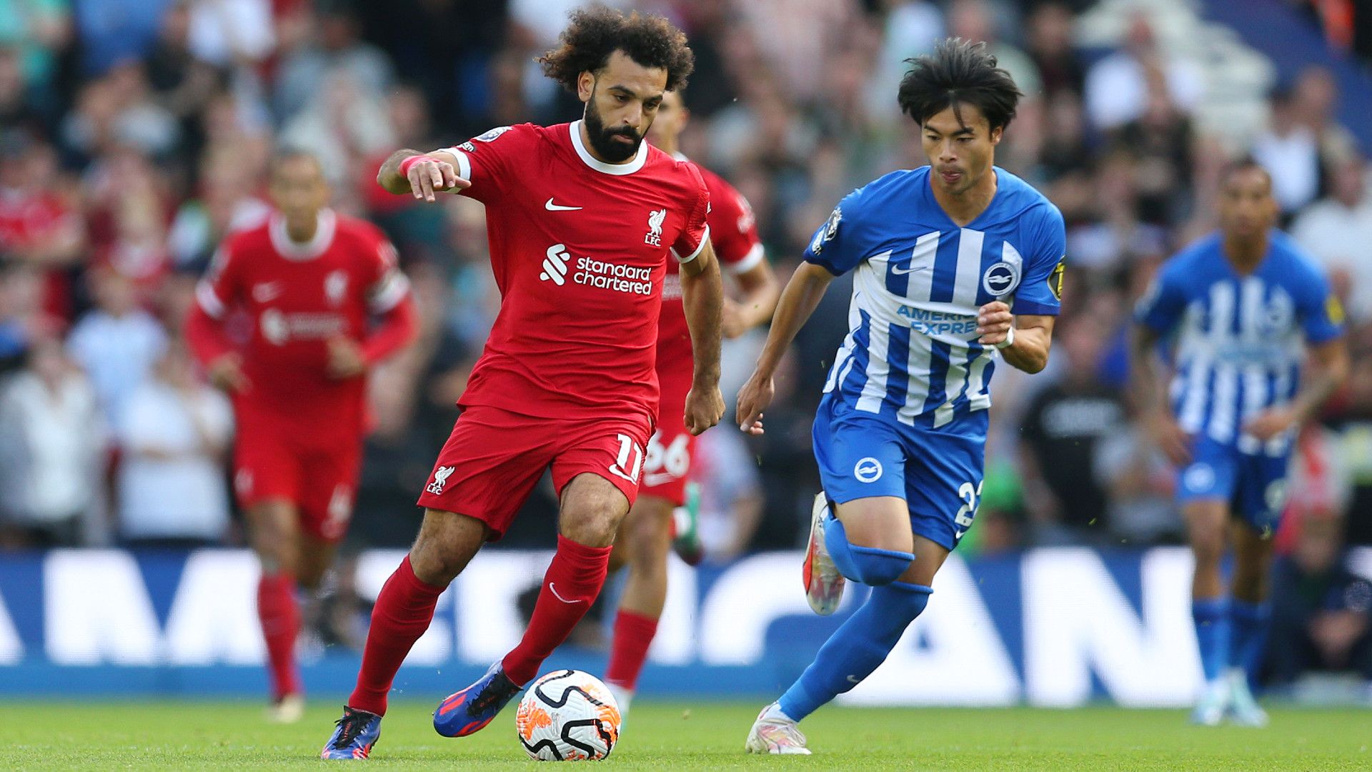 MOHAMED SALAH LIVERPOOL KAORU MITOMA BRIGHTON PREMIER LEAGUE 08102023