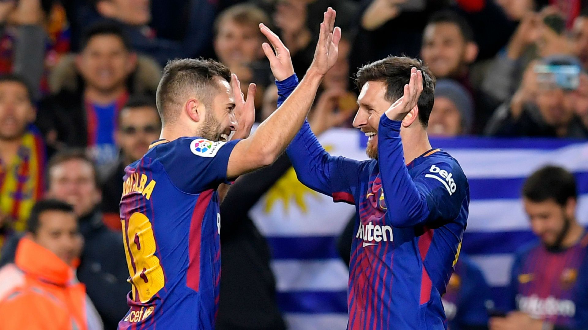 Lionel Messi Jordi Alba Barcelona Copa del Rey 11012018