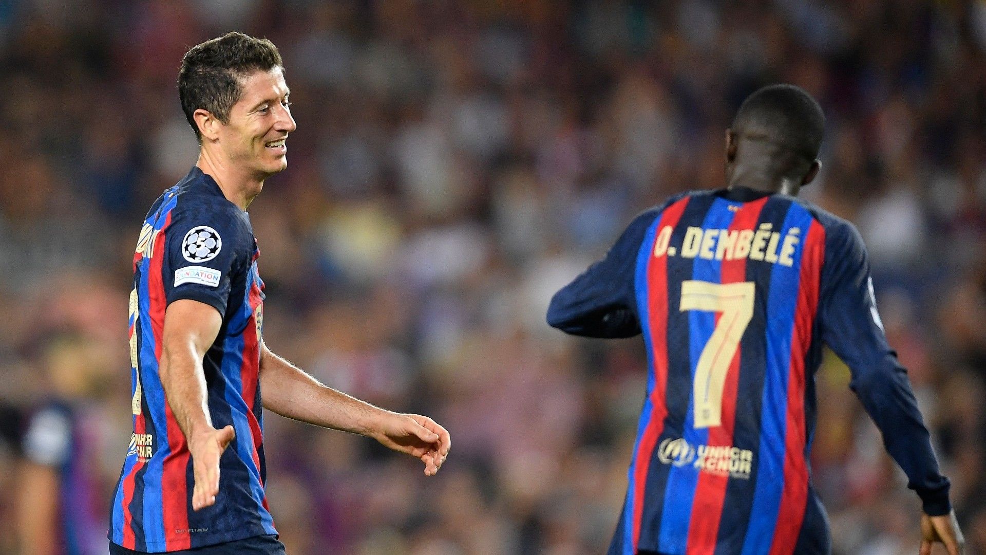 Lewandowski Dembele Barcelona 2022