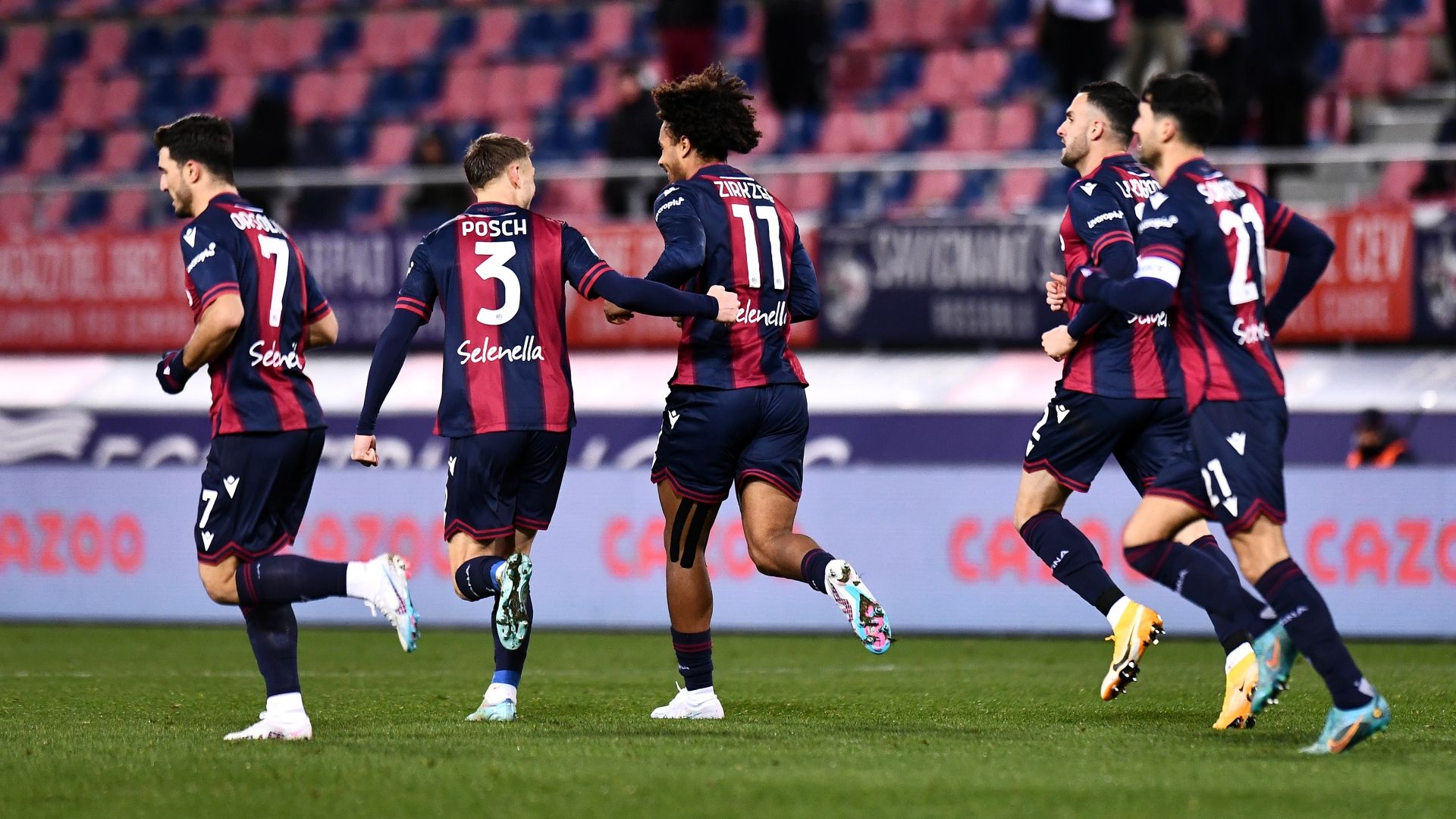 Bologna celebrating Serie A