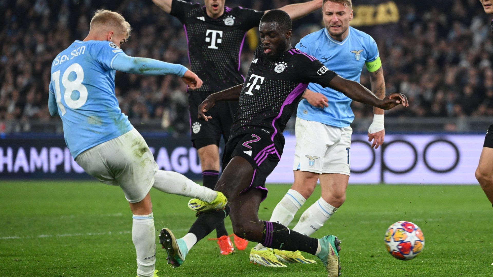 Gustav Isaksen Dayot Upamecano Lazio Bayern Munich 2023-24