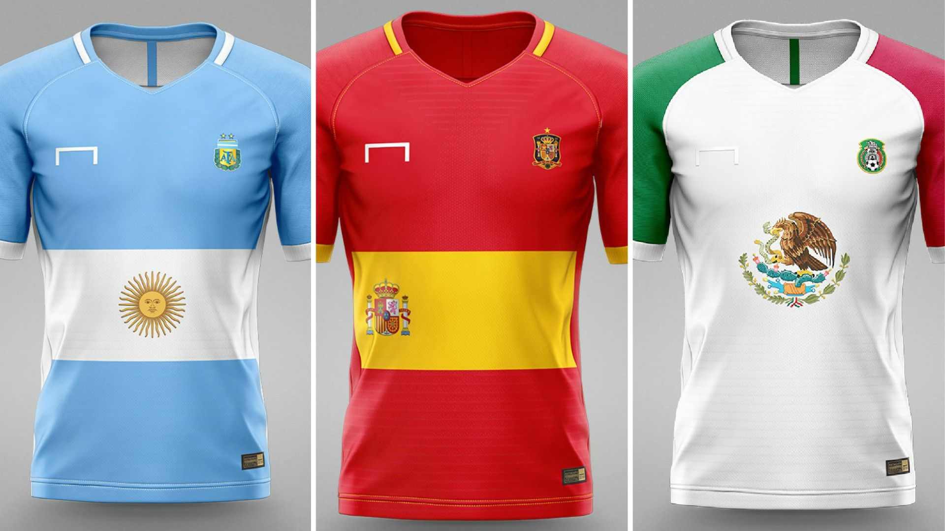 Uniforme selecciones bandera Argentina España México