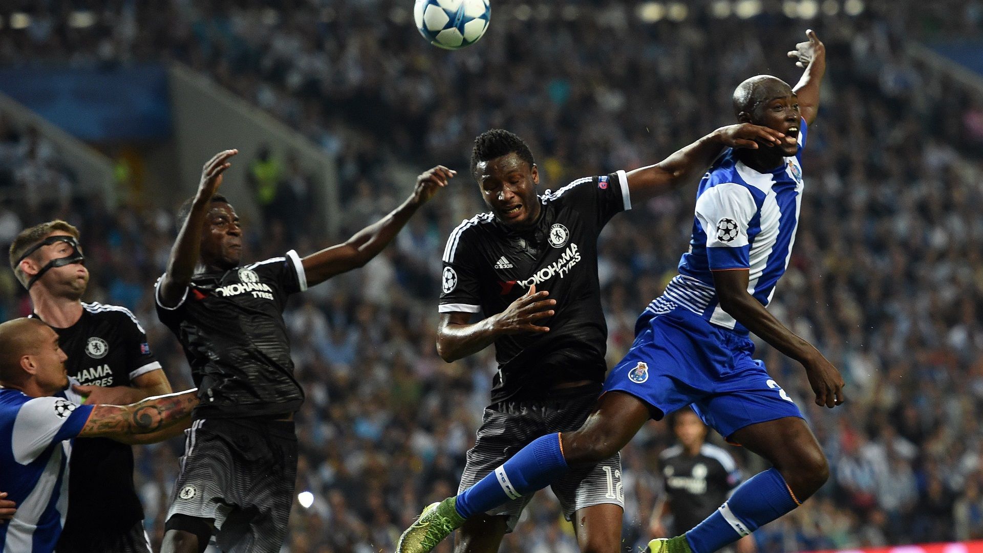 John Obi Mikel, Ramires & Gary Cahill of Chelsea, Danilo Pereira of FC Porto