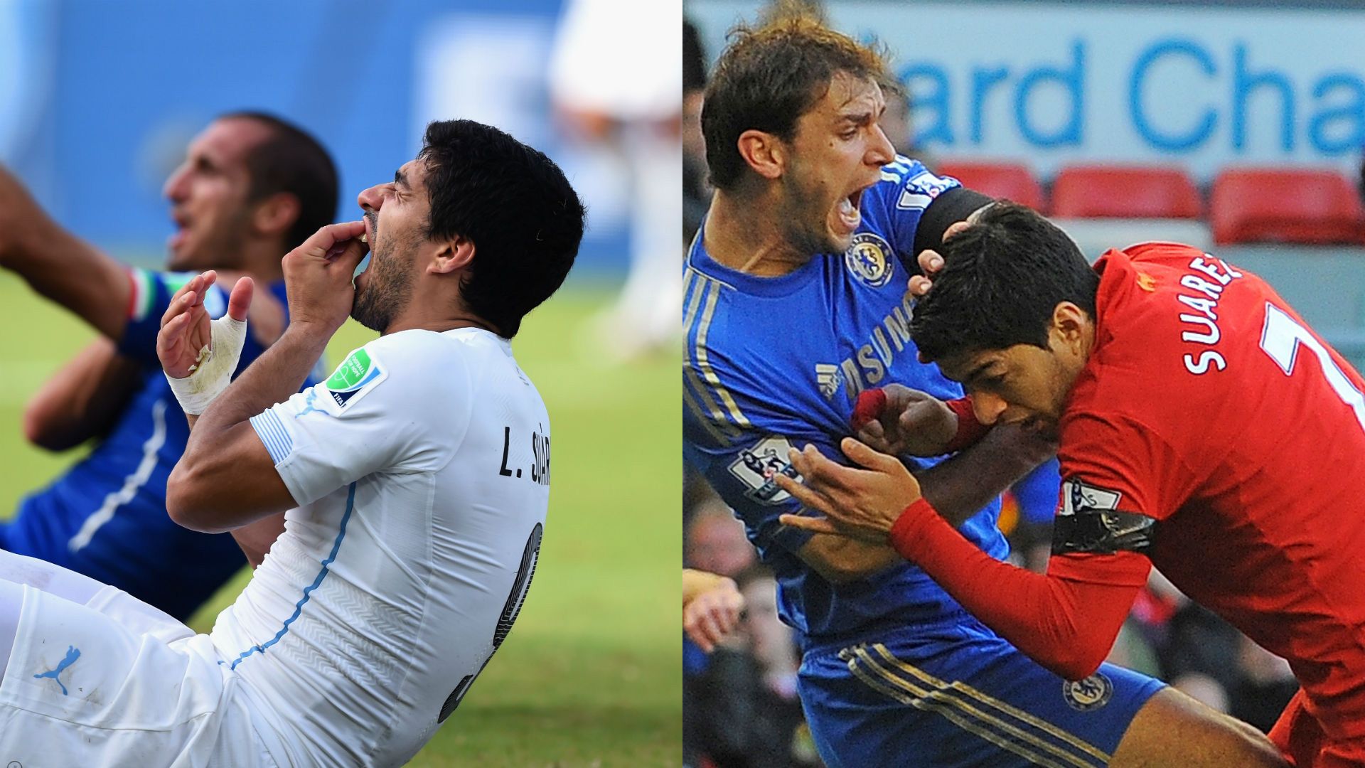 Giorgio Chiellini Luis Suarez Branislav Ivanovic
