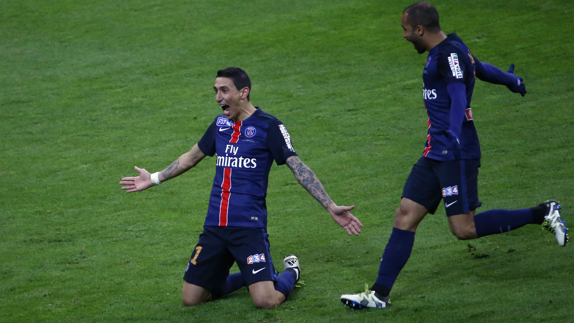 Angel Di Maria Lucas Moura Paris SG Lille Coupe de la Ligue 23042016
