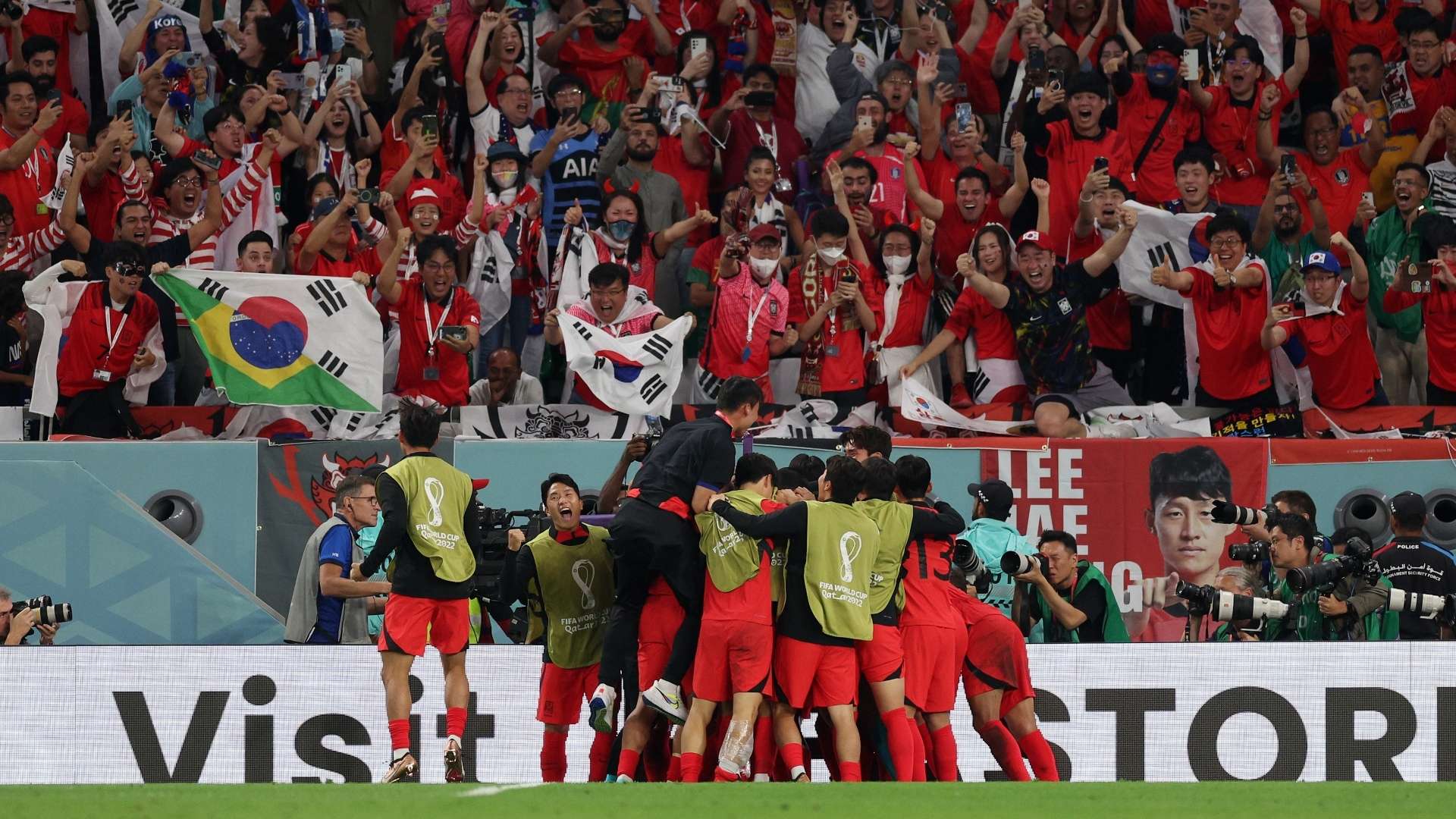 Korea celebrating Portugal WC 2022