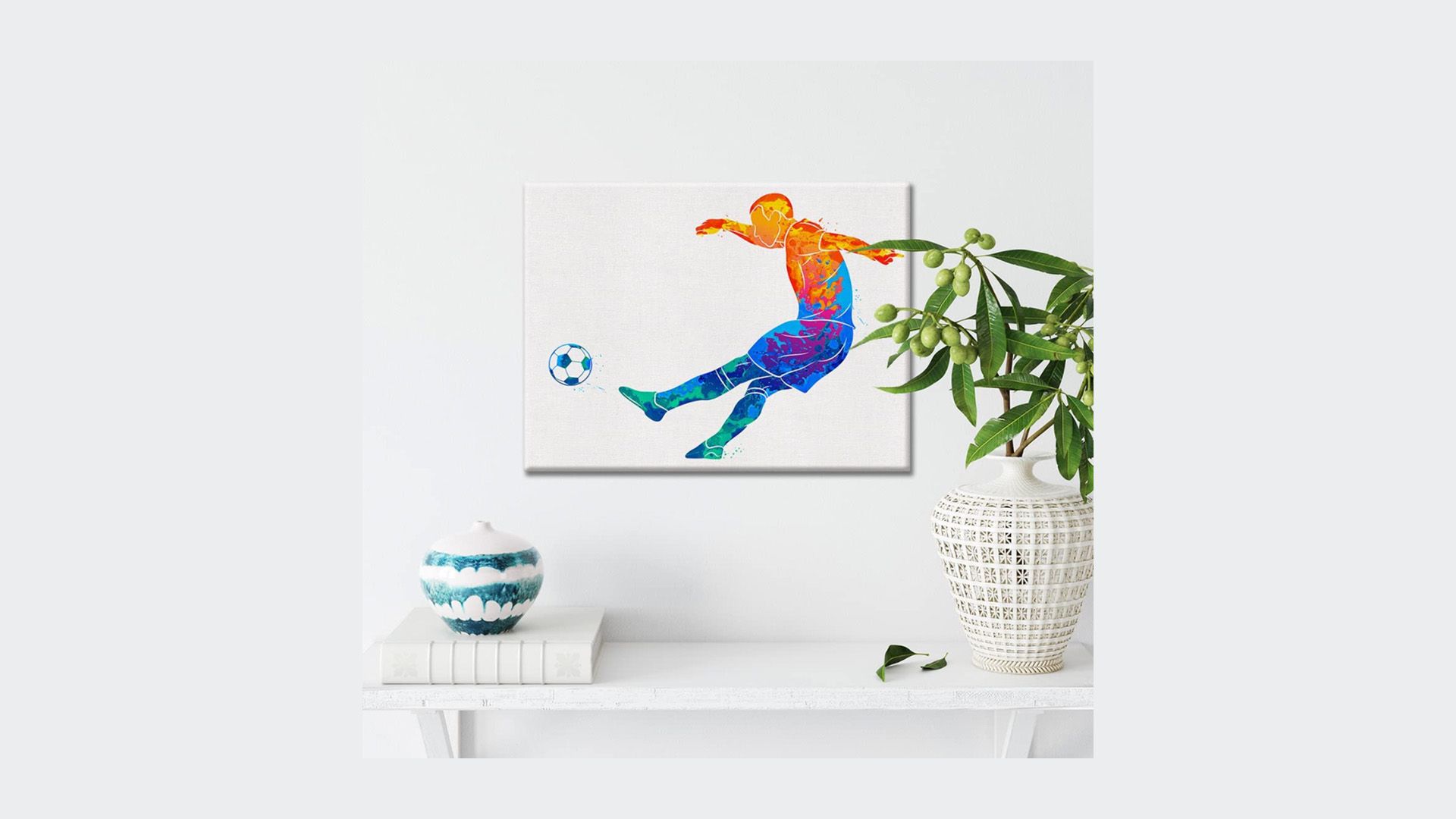 Soccer Player Watercolor Wall Art 