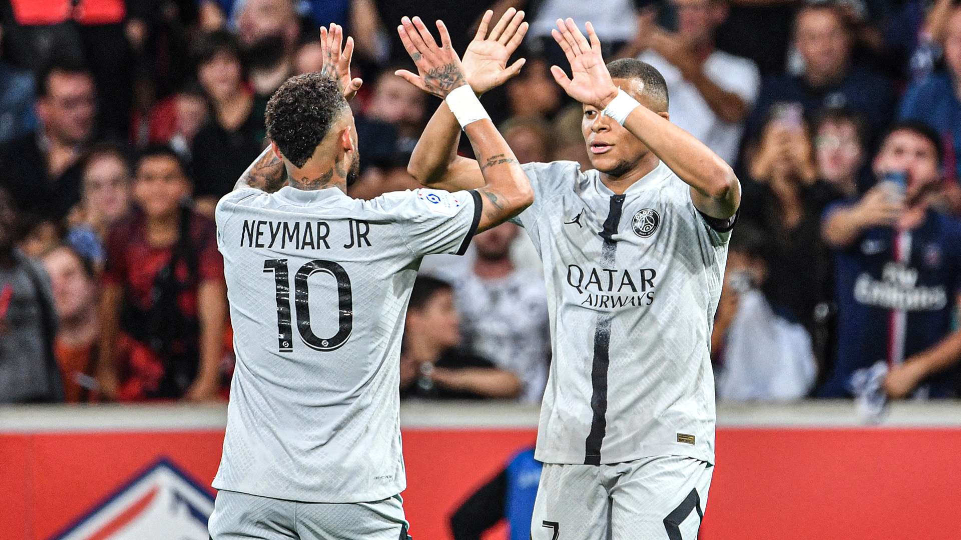 Neymar Kylian Mbappe PSG Lille 2022-23