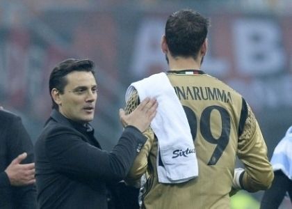 vincenzo montella giangluigi gigio donnarumma ac milan