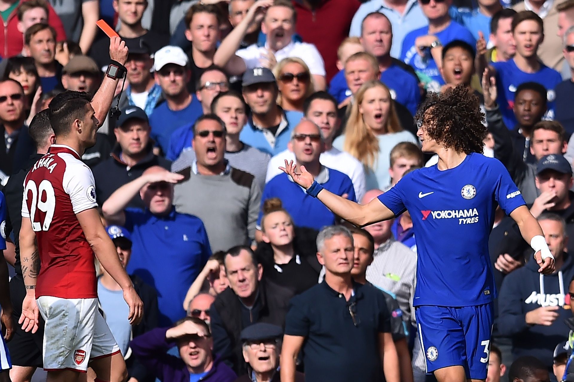 David Luiz Red Card