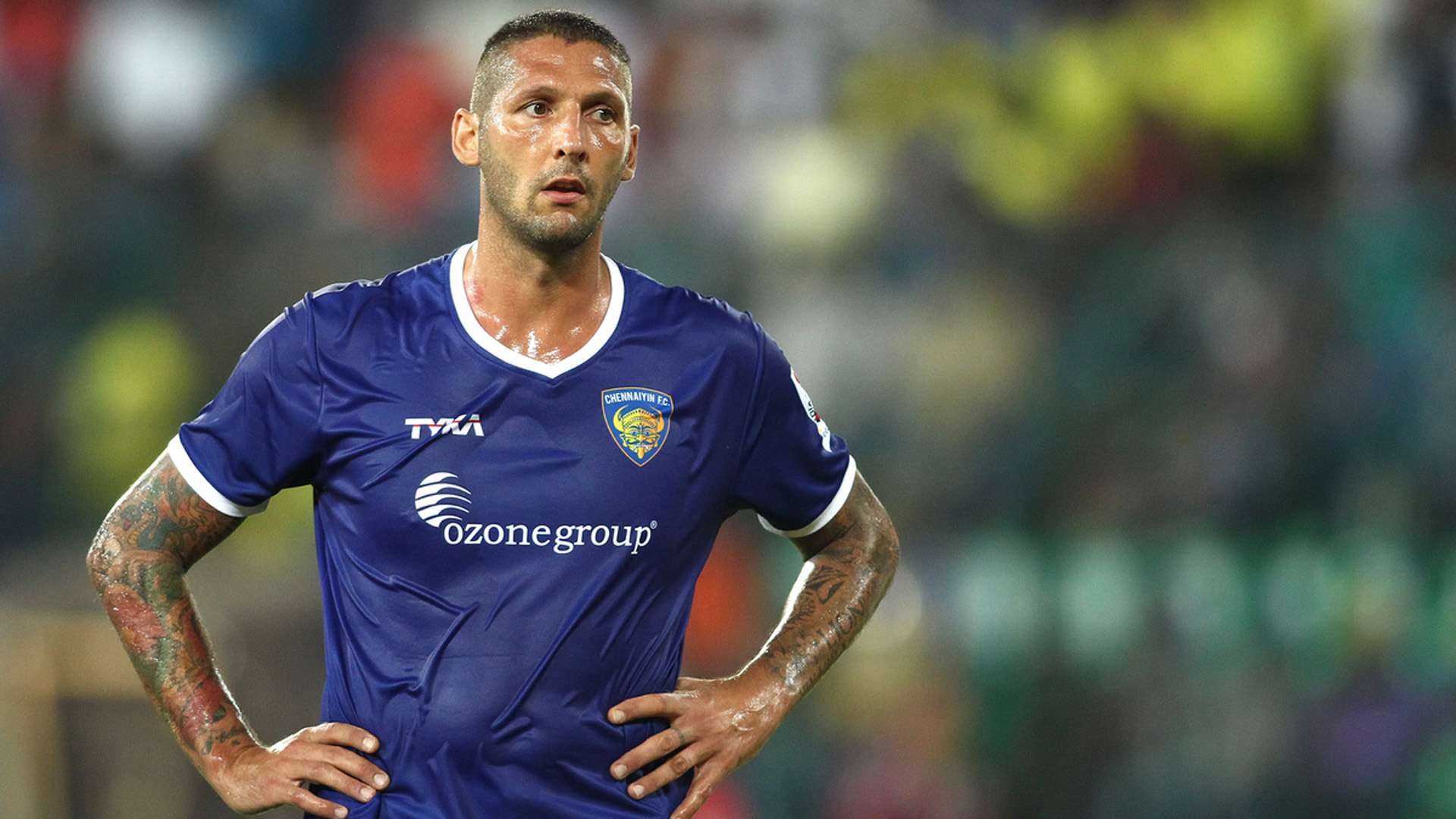 Marco Materazzi of Chennaiyin FC during Second ISL semi final match against Kerala Blasters FC