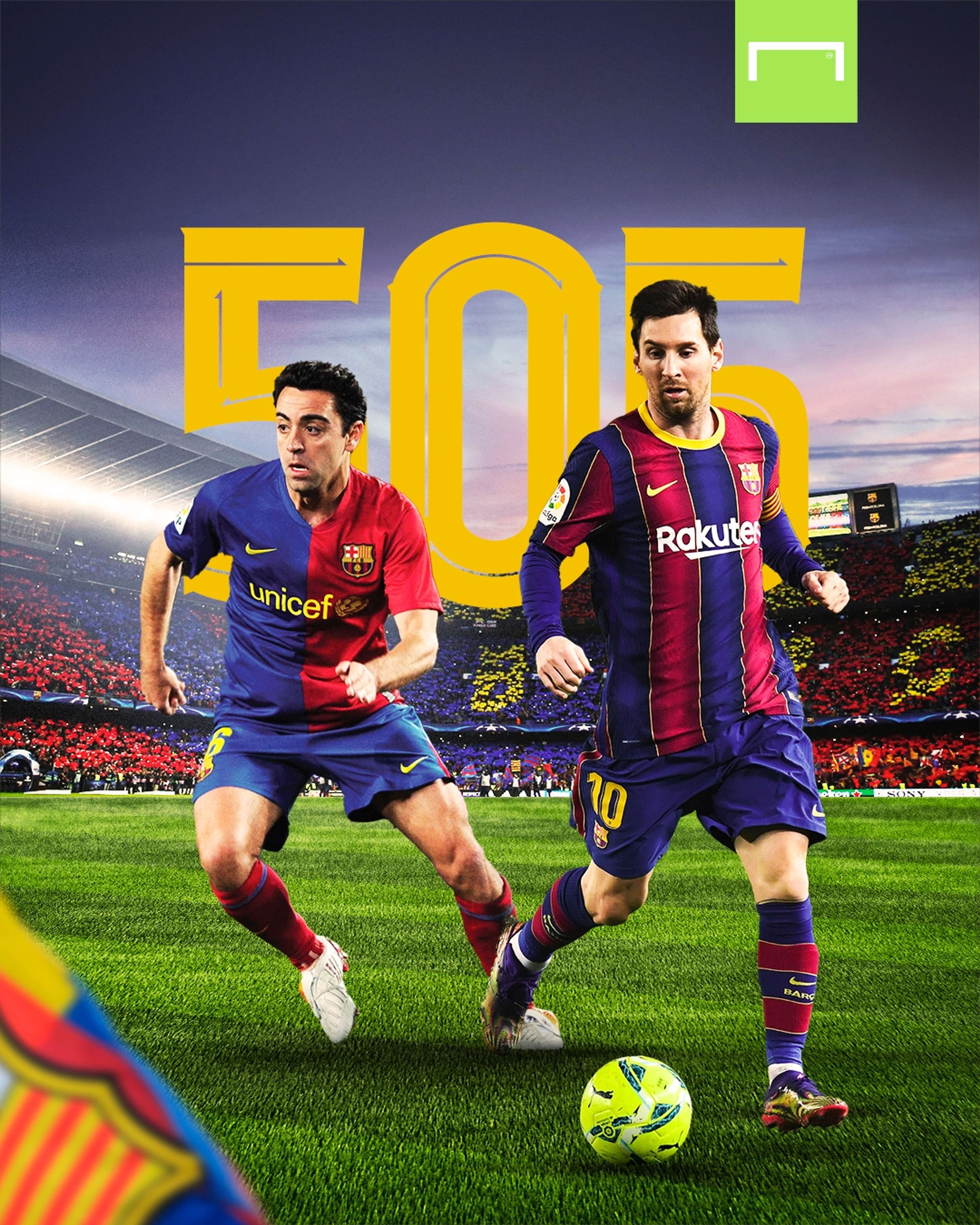 Messi égale Xavi 5050 matches en Liga