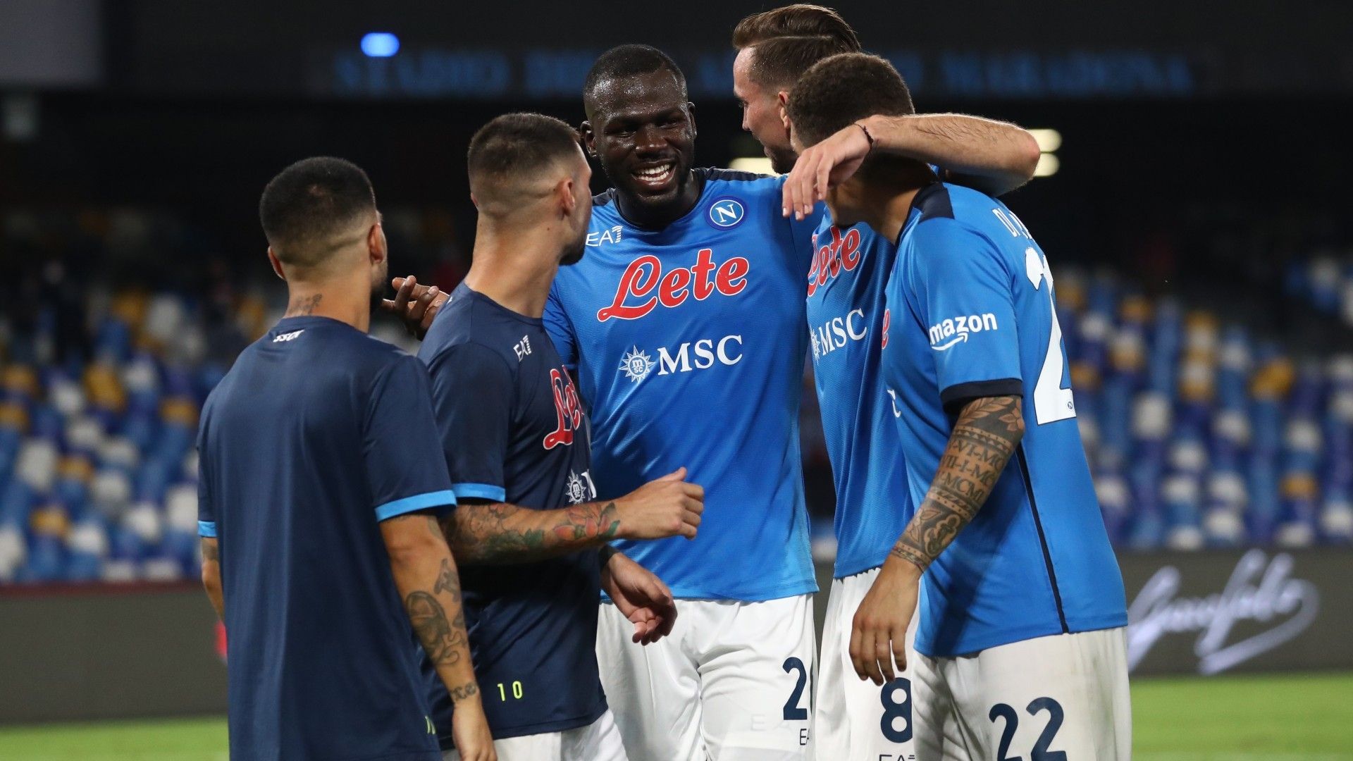 Napoli celebrates victory against Juventus