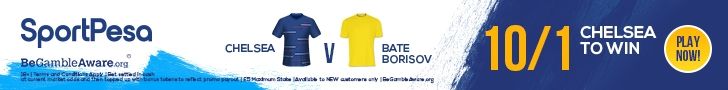 SportPesa Chelsea 10/1 to beat BATE offer