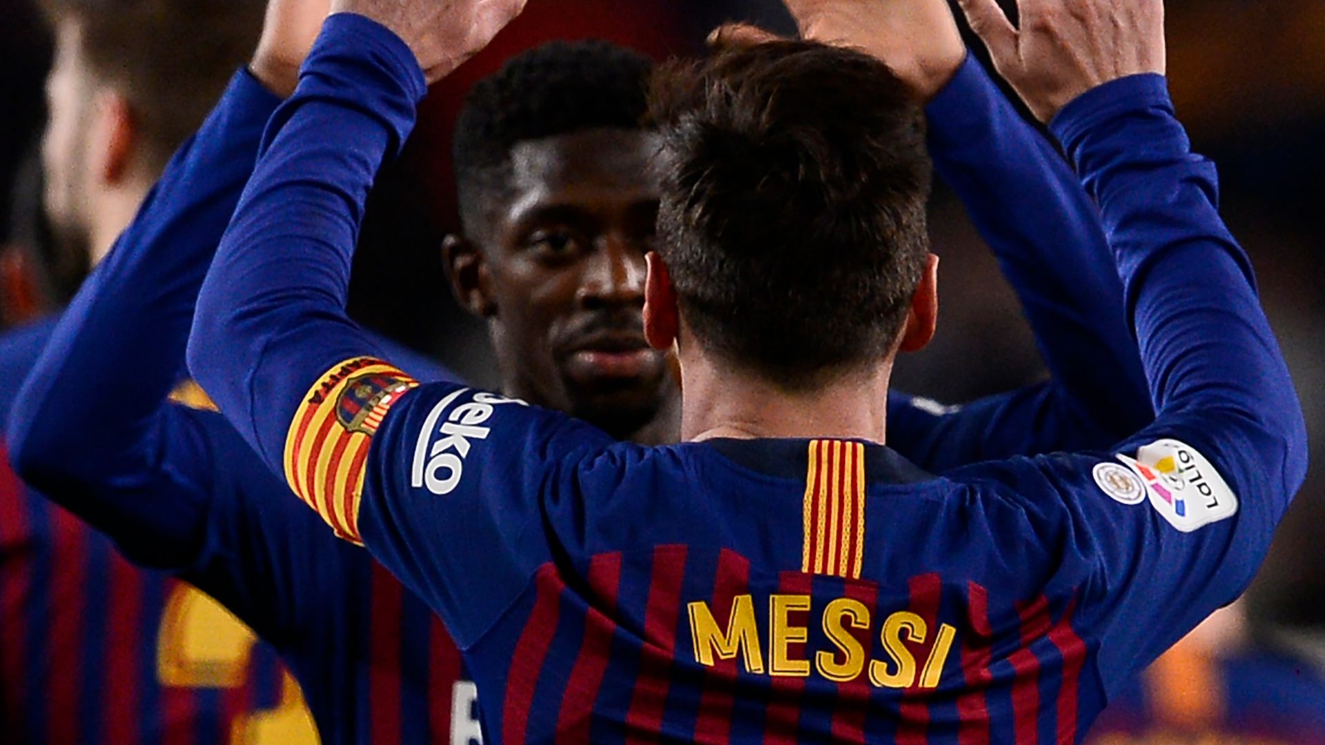 Ousmane Dembele Lionel Messi Barcelona