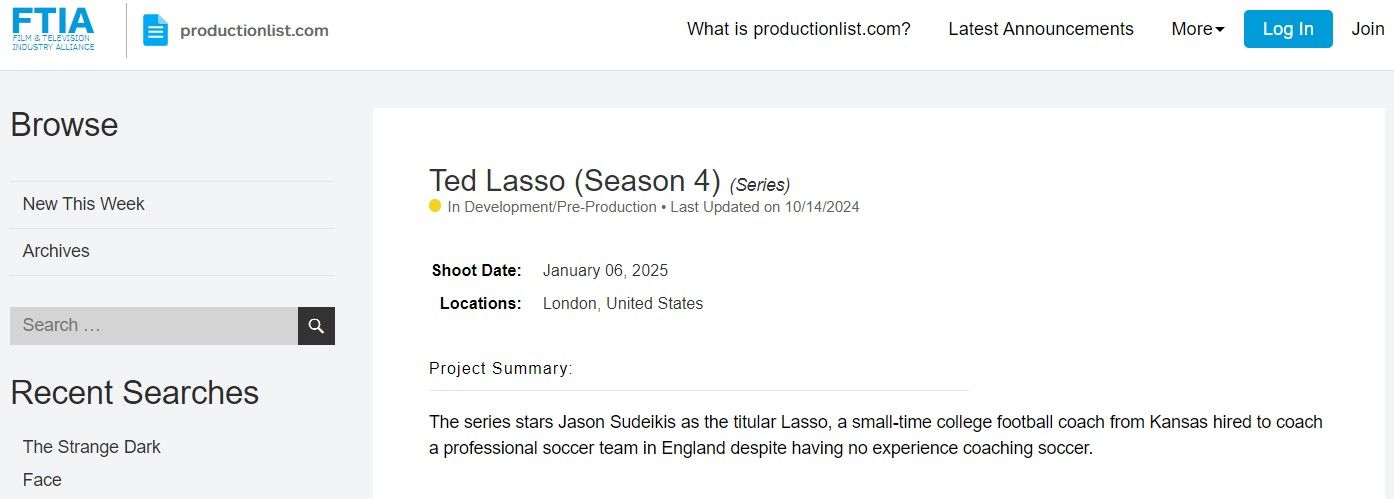 Ted Lasso The Production List