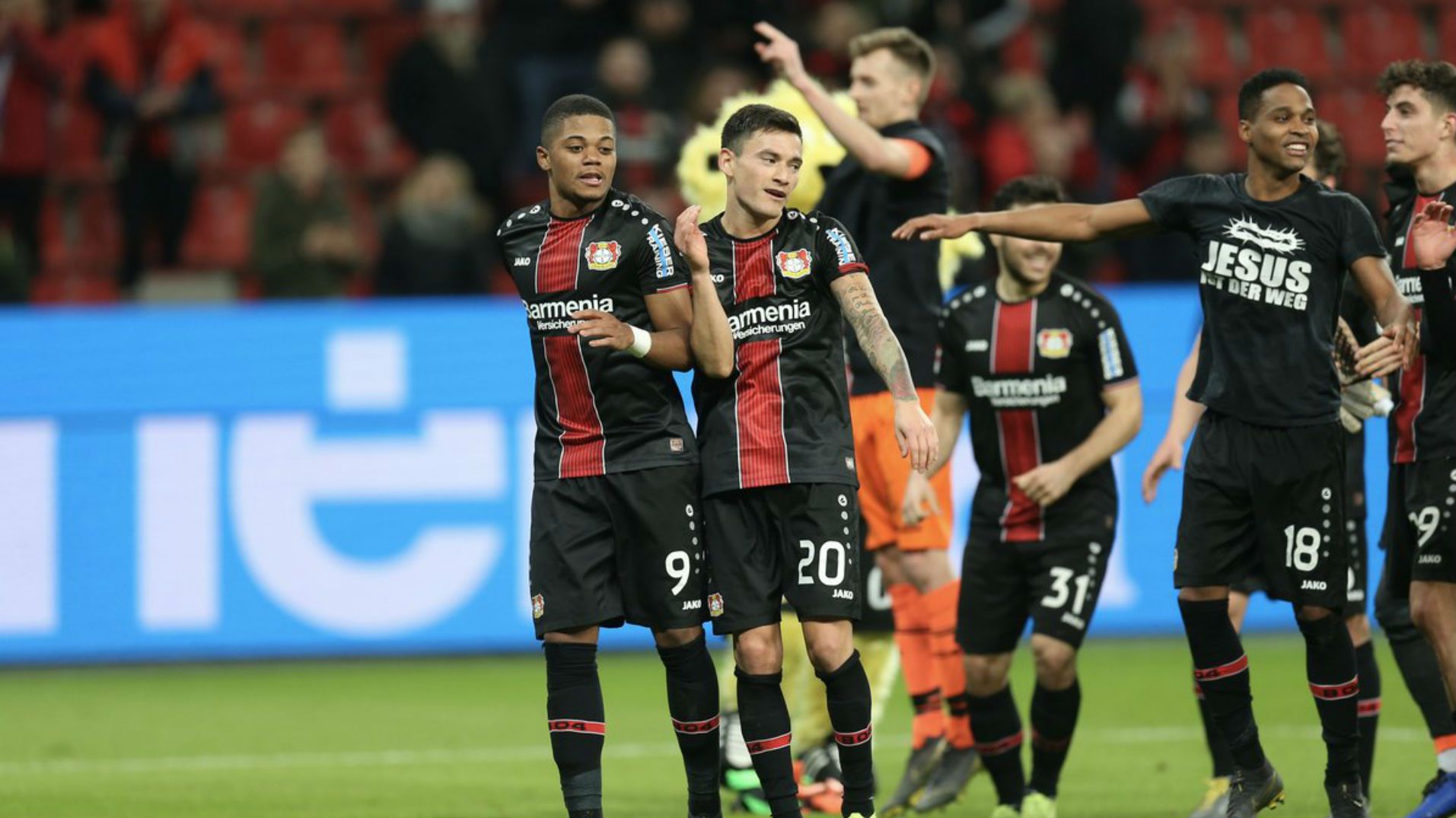 170219 Bayer Leverkusen Düsseldorf Charles Aránguiz Leon Bailey Kevin Volland Kai Havertz