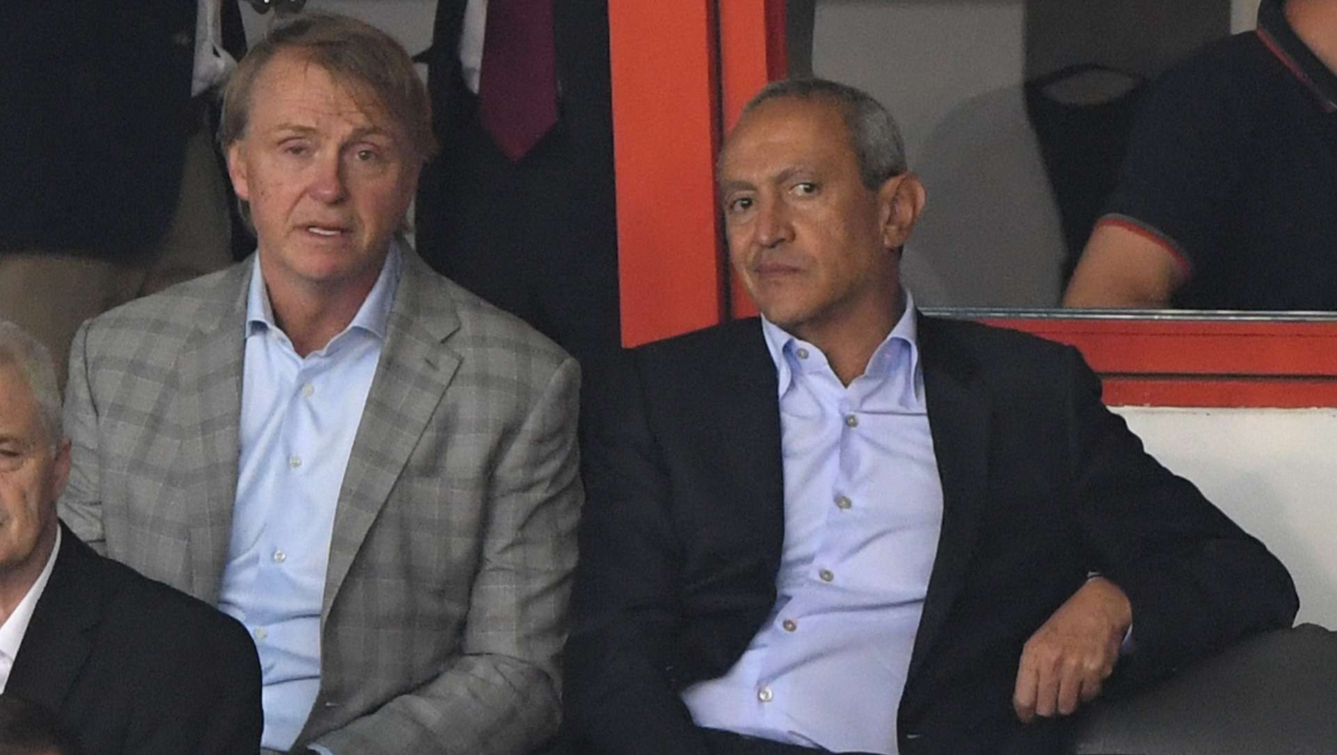 Aston Villa owners Nassef Sawiris (r) and Wes Edens, Friendly  Aston Villa and West Ham United at Banks' Stadium on July 25, 2018