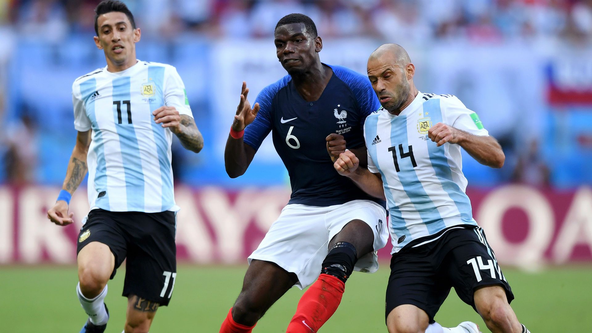 Javier Mascherano Paul Pogba France Argentina World Cup 30062018