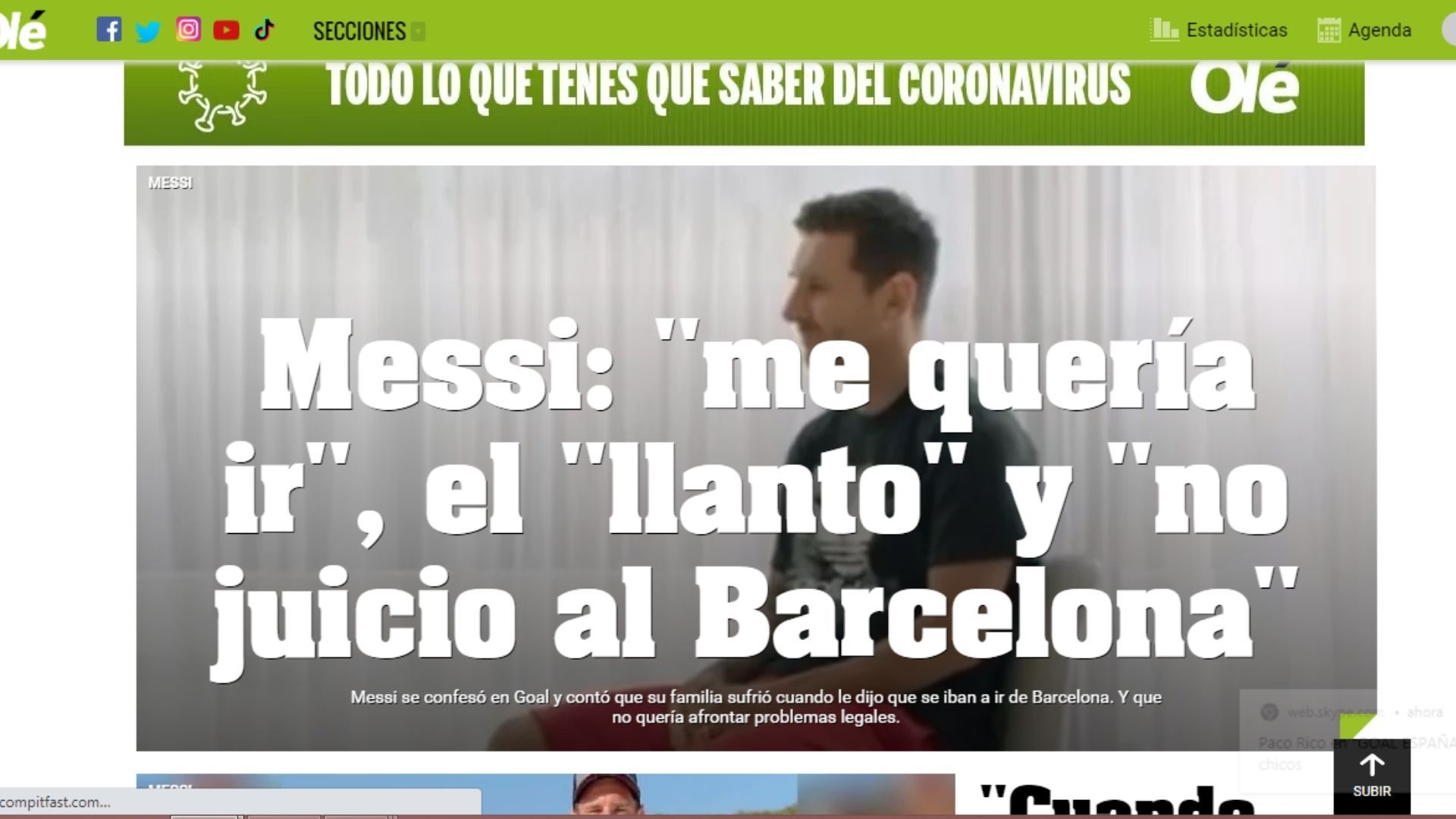 repercusión mundial Messi Goal