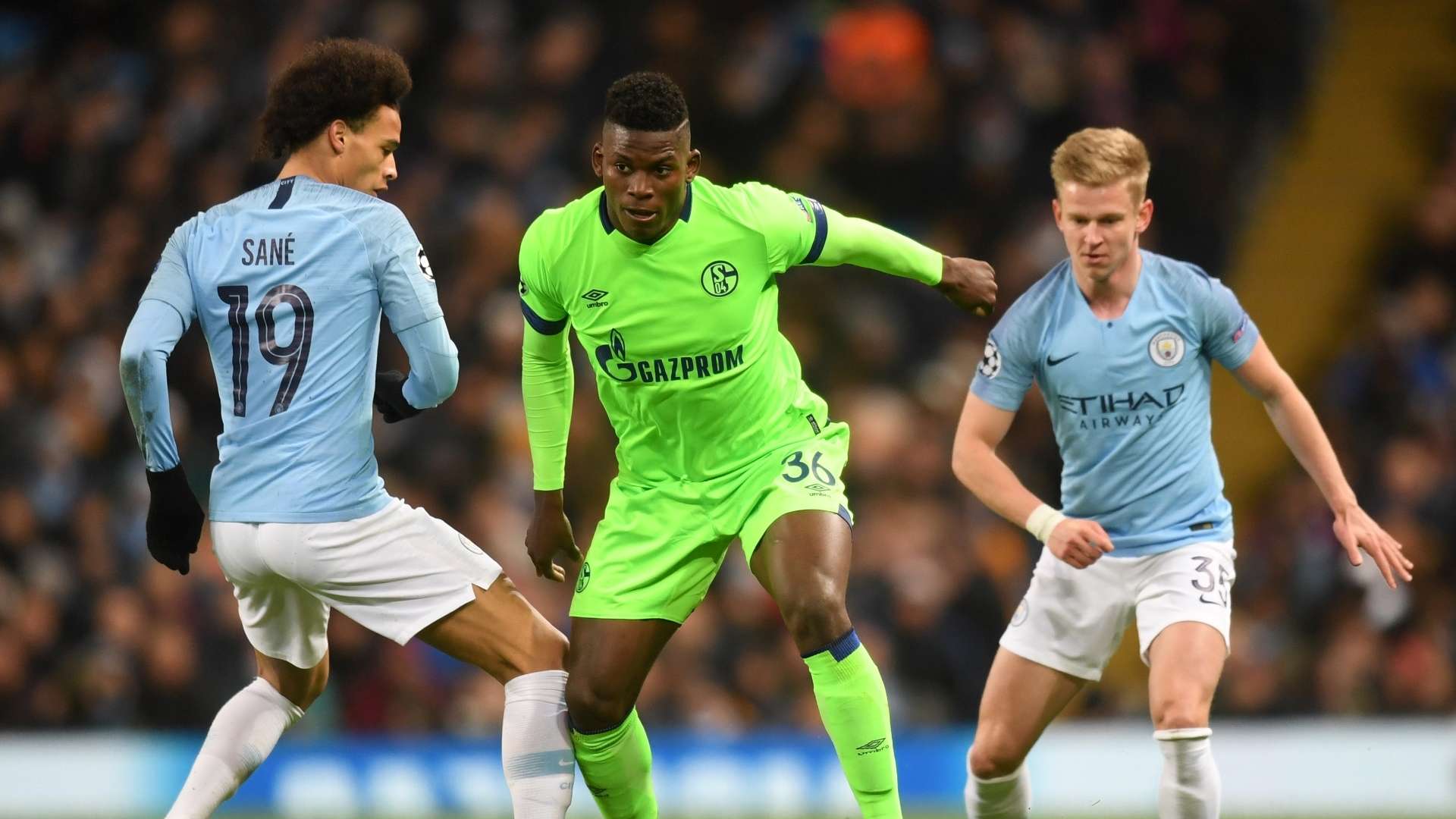 Leroy Sane, Breel Embolo, Zinchenko, Man City vs Schalke 2018-19