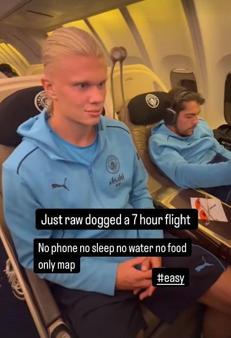 Erling Haaland flight US Man City