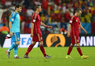 Iker Casillas Fernando Torres Andreas Iniesta Spain Chile 2014 World Cup 06182014