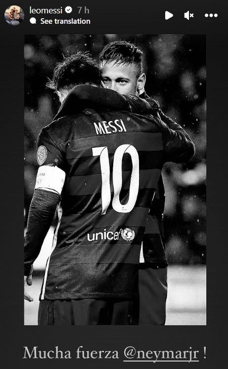 Lionel Messi Neymar injury message