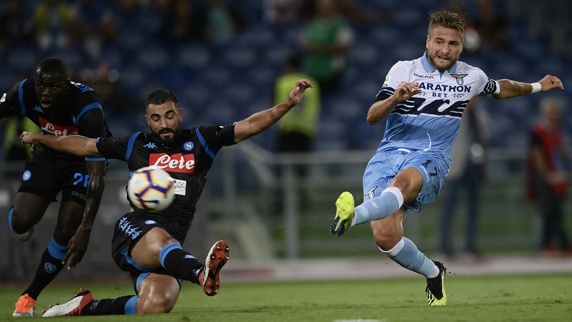 Ciro Immobile Raul Albiol Kalidou Koulibaly Lazio Napoli Serie A 08182018