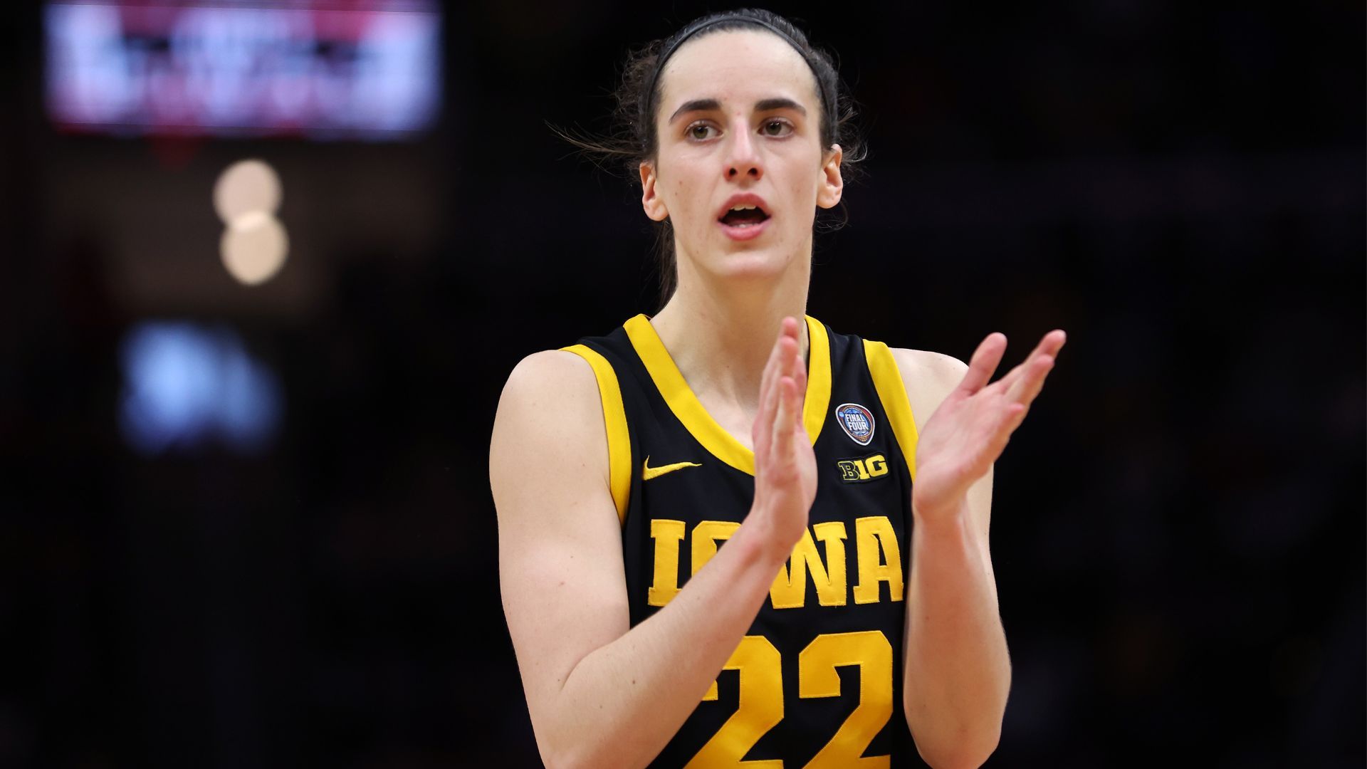 Caitlin Clark #22 of the Iowa Hawkeyes 