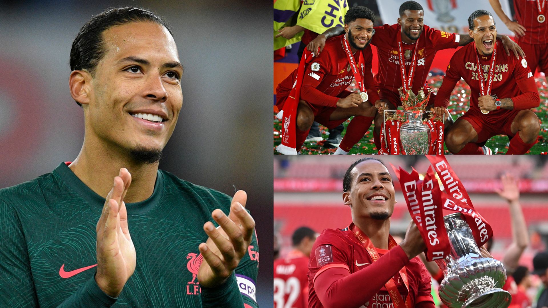 Virgil van Dijk Liverpool trophy