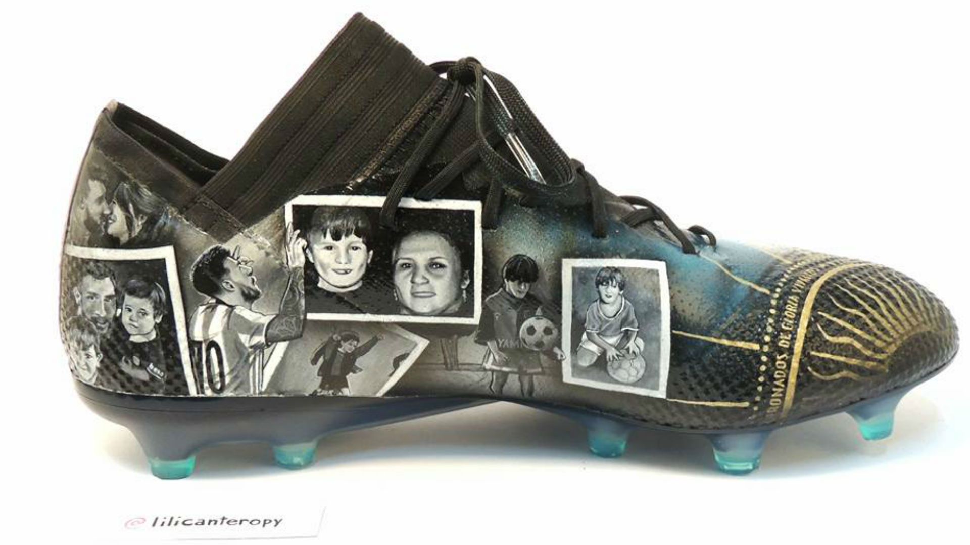 Lionel Messi hand painted boot