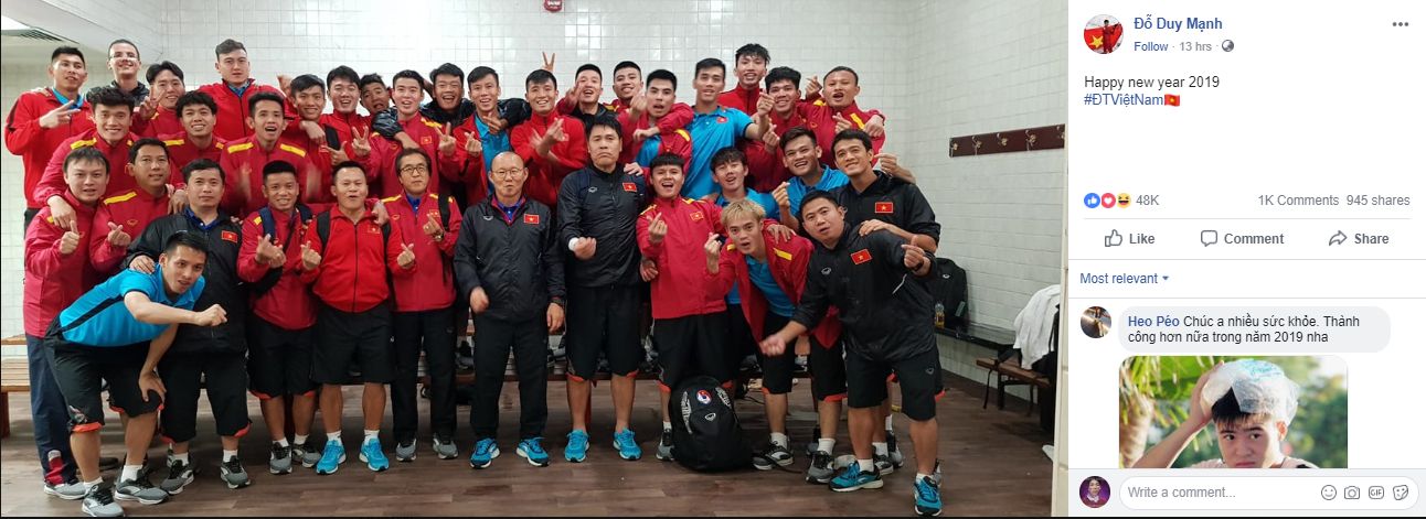 Duy Mạnh mừng năm mới