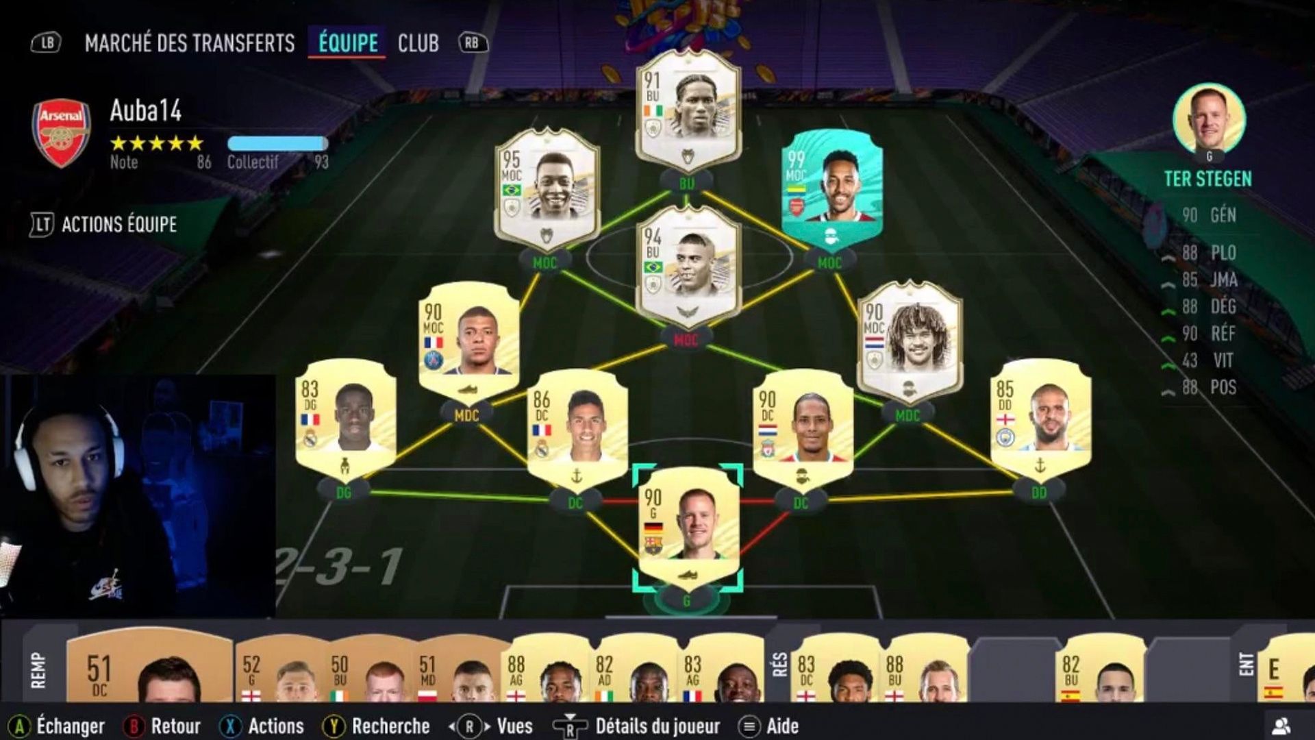 Aubameyang - time no FIFA 21