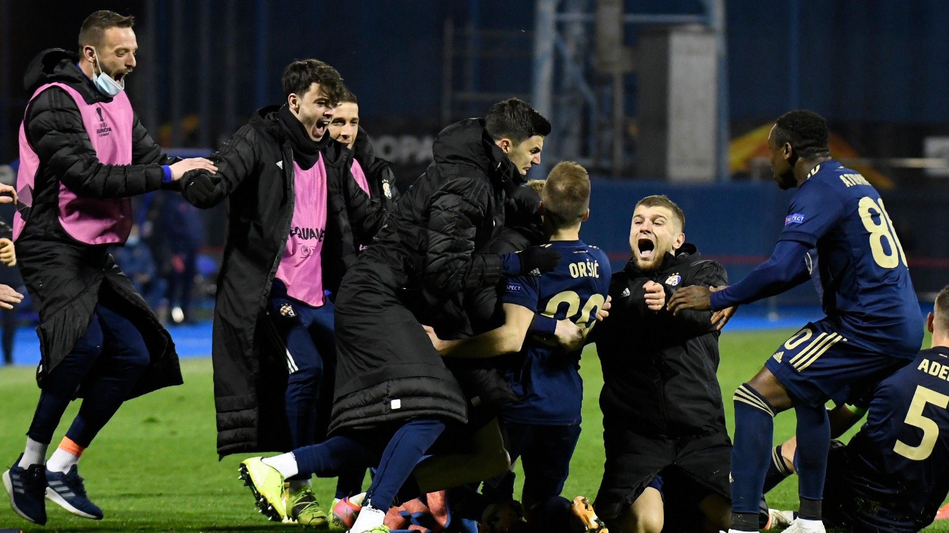 Zagreb celebrations Spurs Europa League