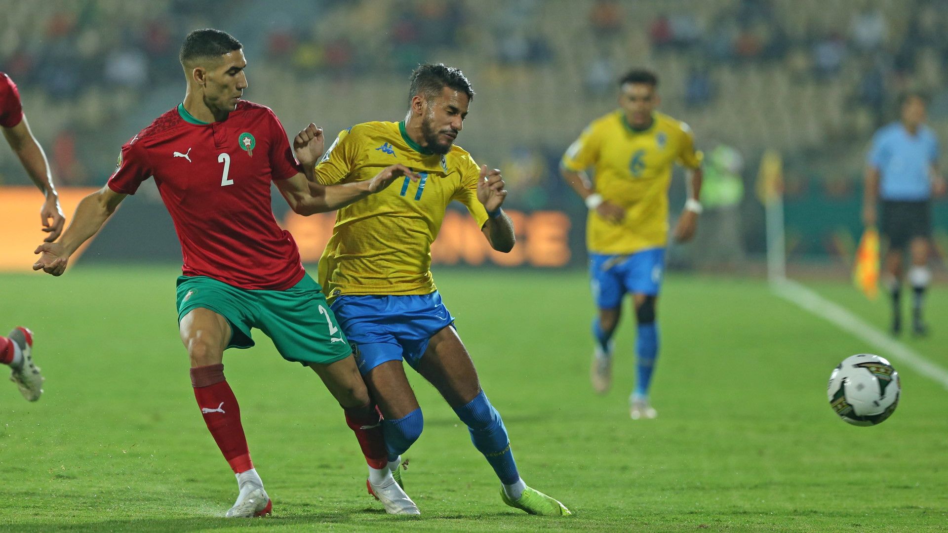 Achraf Hakimi, Jim Allevinah, Gabon vs Morocco, January 2021